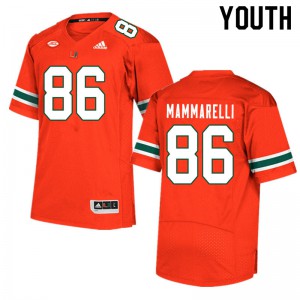Youth Dominic Mammarelli Orange Miami Hurricanes #86 Stitch Jerseys