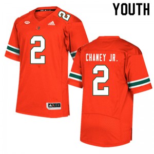 Youth Donald Chaney Jr. Orange Miami #2 High School Jersey