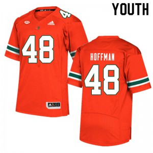 Youth Jake Hoffman Orange Miami Hurricanes #48 Stitch Jersey