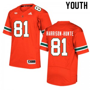 Youth Jared Harrison-Hunte Orange Hurricanes #81 Stitch Jersey