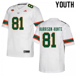 Youth Jared Harrison-Hunte White Miami #81 Official Jerseys