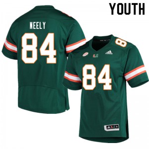 Youth Josh Neely Green Miami Hurricanes #84 Player Jersey