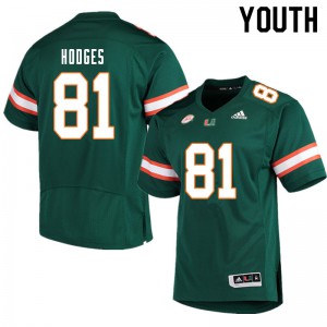 Youth Larry Hodges Green Hurricanes #81 Embroidery Jerseys