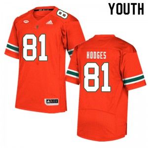 Youth Larry Hodges Orange Miami #81 Stitch Jersey