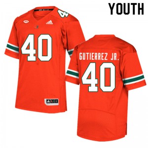 Youth Luis Gutierrez Jr. Orange Miami #40 Football Jerseys