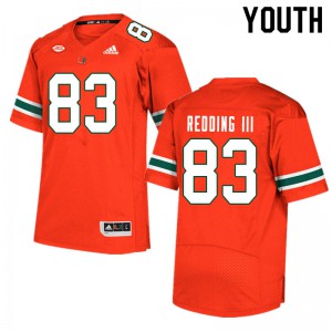 Youth Michael Redding III Orange University of Miami #83 University Jerseys