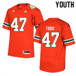 Youth Mykel Tubbs Orange Miami #47 Official Jersey