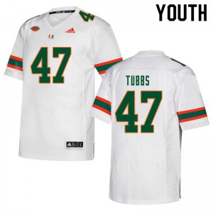 Youth Mykel Tubbs White Miami #47 Stitched Jerseys