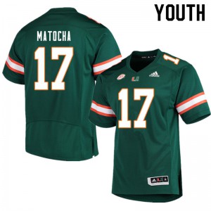 Youth Peyton Matocha Green University of Miami #17 University Jerseys