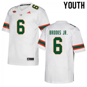 Youth Sam Brooks Jr. White Miami #6 Alumni Jerseys