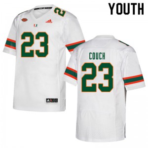 Youth Te'Cory Couch White Hurricanes #23 High School Jerseys
