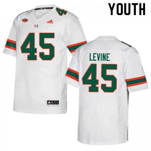 Youth Bryan Levine White Miami Hurricanes #45 Alumni Jersey