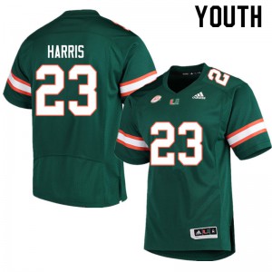 Youth Cam'Ron Harris Green Miami Hurricanes #23 Player Jersey