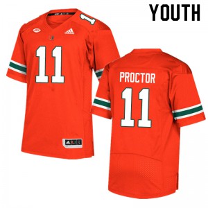 Youth Carson Proctor Orange Miami #11 Football Jerseys