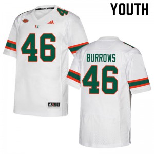 Youth Suleman Burrows White University of Miami #46 High School Jersey