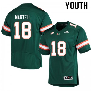 Youth Tate Martell Green Miami #18 Stitched Jersey