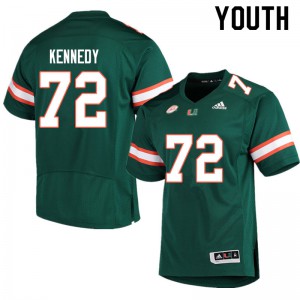 Youth Tommy Kennedy Green University of Miami #72 University Jersey