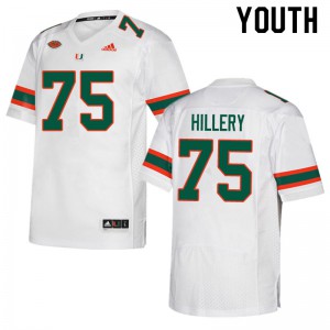 Youth Zalon'tae Hillery White Miami Hurricanes #75 Embroidery Jersey