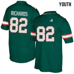 Youth Ahmmon Richards Green Miami #82 NCAA Jersey
