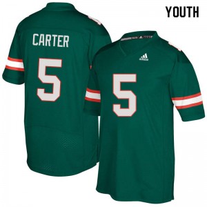 Youth Amari Carter Green Miami #5 University Jerseys