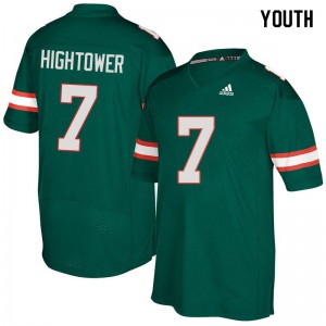 Youth Brian Hightower Green Hurricanes #7 Stitch Jerseys