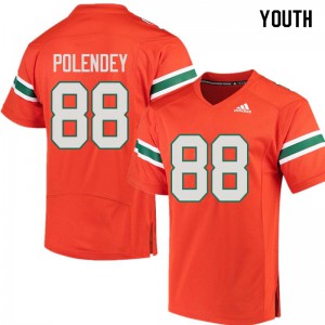 Youth Brian Polendey Orange Miami #88 Embroidery Jersey