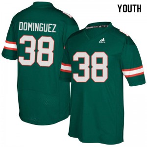 Youth Danny Dominguez Green University of Miami #38 Football Jerseys