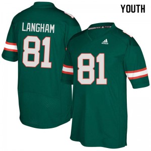 Youth Darrell Langham Green Miami #81 Player Jersey