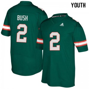 Youth Deon Bush Green Miami #2 University Jerseys