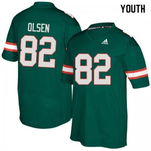 Youth Greg Olsen Green Hurricanes #82 NCAA Jersey