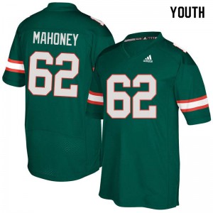 Youth Hayden Mahoney Green Miami Hurricanes #62 Stitch Jersey