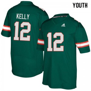 Youth Jim Kelly Green Hurricanes #12 College Jerseys