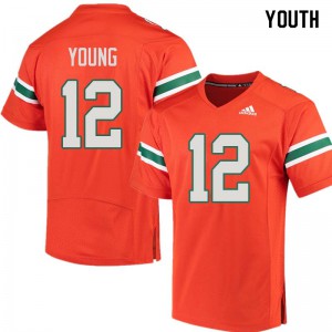 Youth Malek Young Orange Miami #12 High School Jerseys