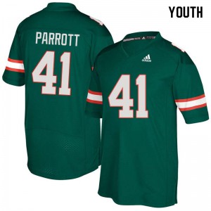 Youth Michael Parrott Green University of Miami #41 College Jerseys