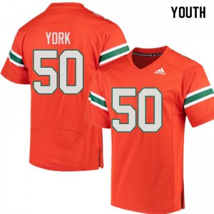 Youth Sam York Orange Miami #50 Alumni Jerseys