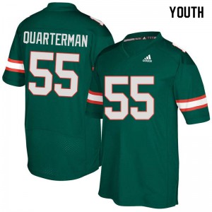 Youth Shaquille Quarterman Green Miami Hurricanes #55 Player Jersey