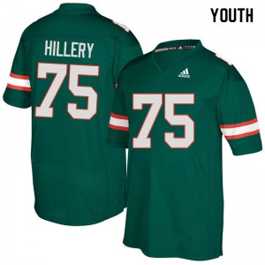 Youth Zalontae Hillery Green University of Miami #75 Football Jerseys