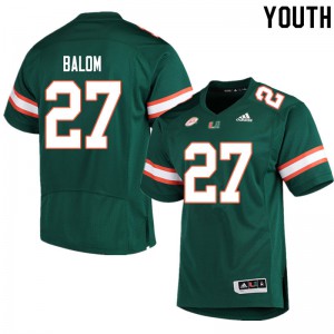 Youth Brian Balom Green Miami #27 Alumni Jerseys