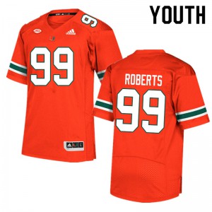 Youth Elijah Roberts Orange Miami #99 Embroidery Jerseys