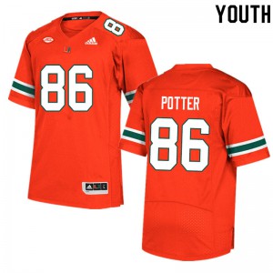 Youth Fred Potter Orange University of Miami #86 Player Jerseys