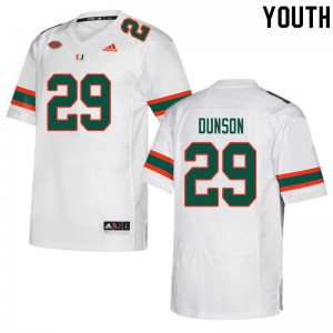 Youth Isaiah Dunson White Miami #29 Stitch Jerseys
