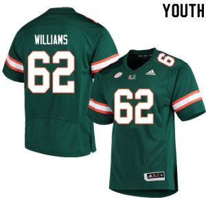 Youth Jarrid Williams Green Miami #62 University Jersey