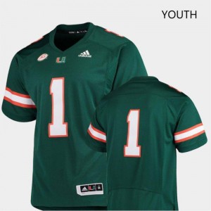 Youth Custom Green University of Miami #00 Limited College Jersey