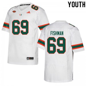 Youth Sam Fishman White University of Miami #69 College Jersey