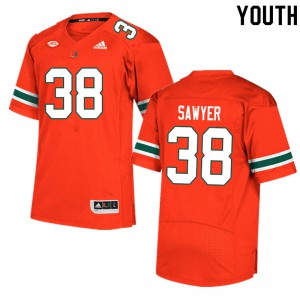 Youth Shane Sawyer Orange Miami #38 Alumni Jerseys