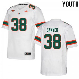 Youth Shane Sawyer White Hurricanes #38 Player Jersey